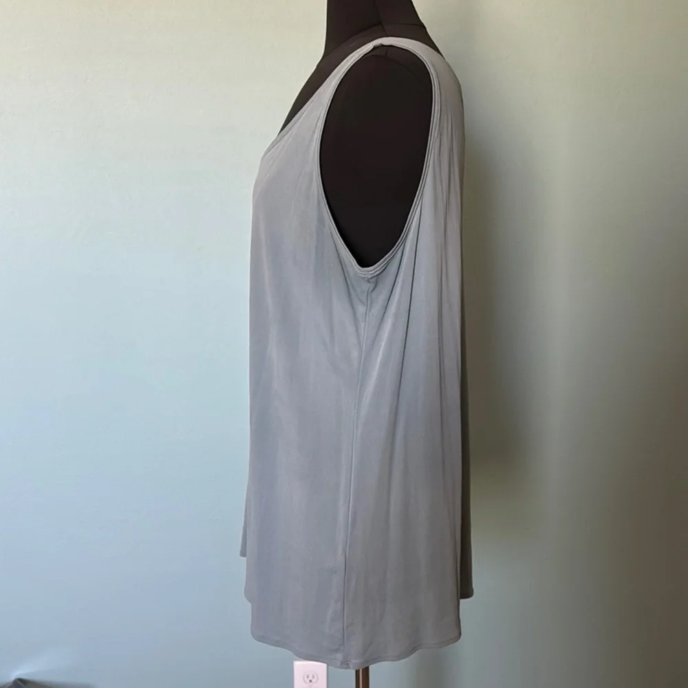 Eileen Fisher Gray Sleeveless Relaxed Tank Top - Picture 2 of 6